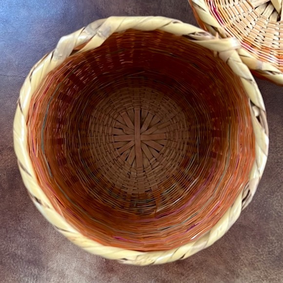 Vintage Accents Vintage Woven Basket With Lid Poshmark